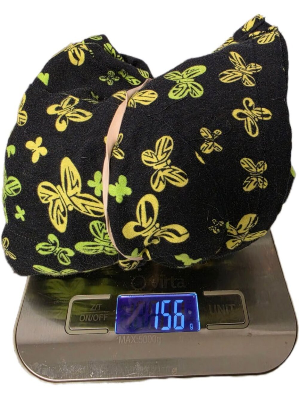 Peaches Uniforms ViVi Butterfly Scrub Top Womens XL Black Neon Green V-Neck - Picture 6 of 7